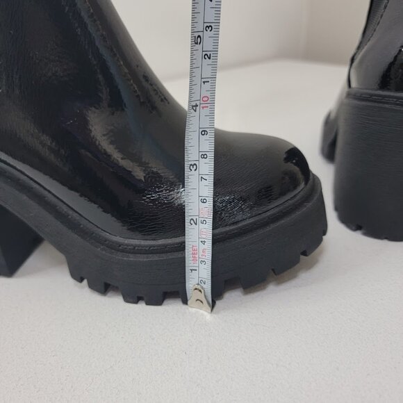 Soda Womens Black Chunky Platform Ankle Boots Size 6 Slip On Y2K Grunge Neutral - Picture 12 of 13